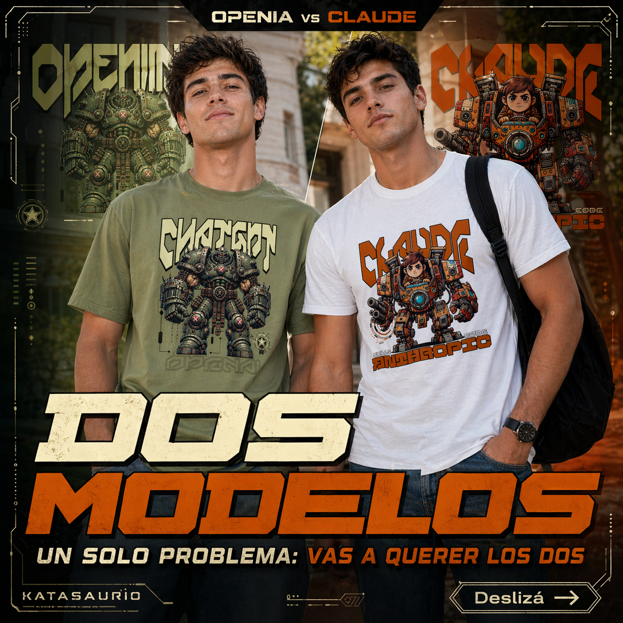 Claude vs ChatGPT — Remeras IA Katasaurio